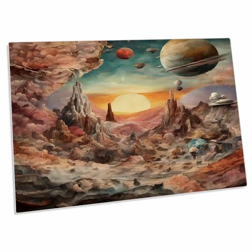 3dRose Landscape on Another Planet Fantasy - Pad de Escritorio miniatura 1
