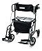 Lumex HybridLX 2-in-1 Rollator Walker & Transport Wheelchair, Large 6" Wheels, Titanium, LX1000T -  GF Health Products, Inc.