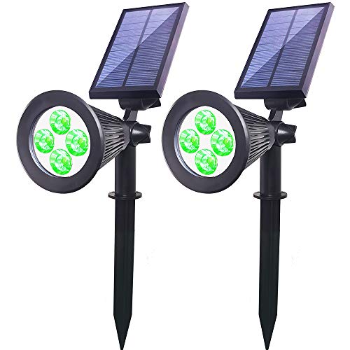 Clordeal Green Solar Spotlight, 2 In 1 Solar Powered Led Landscape Lights Outdoor, Waterproof 4 Led Solar Tree Uplight Garden Decorative Lighting (Green) #TOP22
