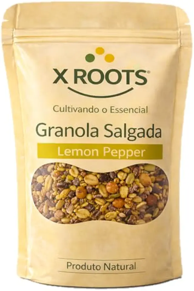 Granola Salgada Lemon Pepper | Mix Crocante com Toque Cítrico e Especiarias | Ideal para Saladas, Sopas e Pratos Gourmet - 500gr - X Roots