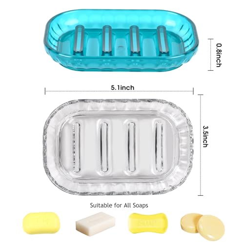 Amuonty AT0526 2 Pack Soap Dish Holder For Bar Soap, Bathroom Soap Dishes Bar Soap Holder Tray thumb #2