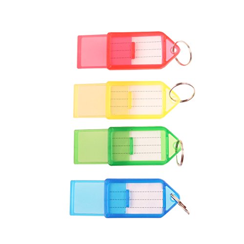 Nuolux Lot de 60 étiquettes à bagages en plastique avec porte-clés (couleur aléatoire) Cover
