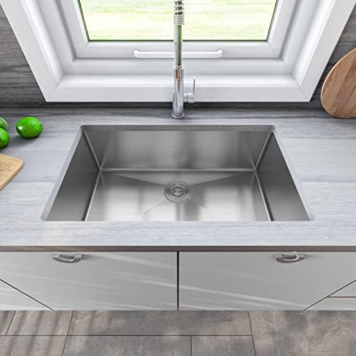 Sinber 32" Undermount Single Bowl 16 Gauge 304 Stainless Steel Kitchen Sink (32" x 19" x 10" 16 Gauge Sink Only)