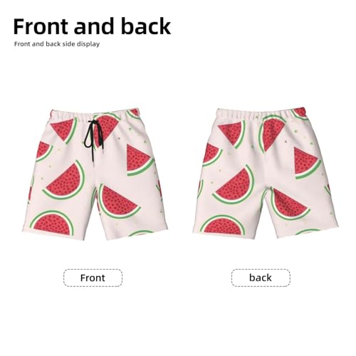 Pink Watermelon Youth Beach Pants, Soft and Breathable, with Drawstring Waist, Suitable for Sports and Leisure.2