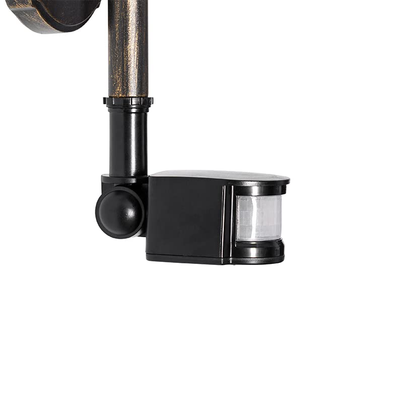 QAZQA Applique con sensore capital - Classico - Vetro,Plastico - Oro/Ottone - Quadrato Max. 1 x Watt