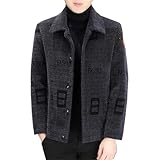 mqmyjsp misto lana trench cappotto di lana uomo corto coreano slim fit giacca uomo tweed, nero , l