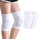Quilax White Volleyball Knee Pads for Women Men, Breathable Volleyball Knee Pads with Thick Sponge for Youth(Medium)