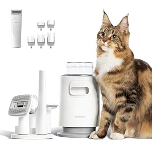 Neakasa P0 Pro Katzenbürste Hundeschermaschine mit Staubsauger, Profi Haustierpflegeset, 5 bewährten Zubehör, Hundebürste, Selbstreinigende Tierhaarentferner für Kurzhaar Langhaar Unterwolle