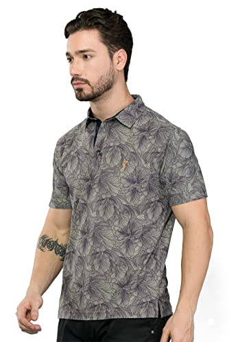 Image of STELLERS Men's Premium Printed Polo T-Shirt | Wrinkle Free | Quick Dry | Breathable | Stretchable | Regular Fit