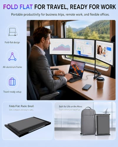 Image of TriCreate 14 inch 2.5k Triple Portable Monitor Extender for Laptop
