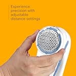 Conair Fabric Shaver and Lint Remover, Battery-Operated Portable Clothes Shaver with 3 Settings, Fuzz Remover for Sweaters, Clothing and Furniture, Large 2-Inch Shaving Head, White - Image 4