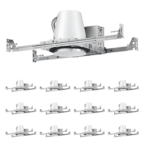 Anyhome 12 Pack 4 Inch Can Light Housing,New Construction Recessed Lighting Housing,Air Tight,E26 Base,IC Rated ETL