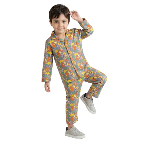 Image of CLAP Kids Cotton Printed Full Sleeves Night Suit