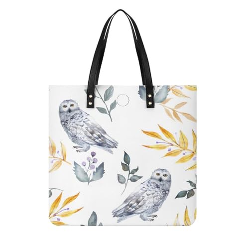 Sac à main shopper Chouette Blanche : grand cabas chic 39x39cm pour femme