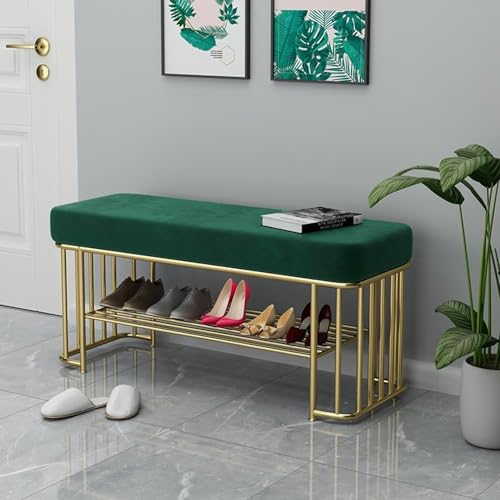 Banc de rangement chaussures doré pour libérer de l'espace au sol