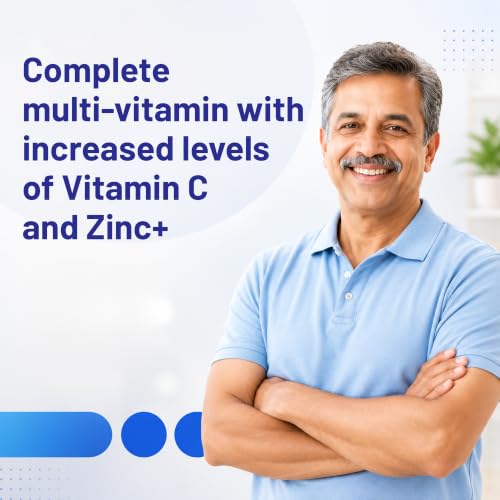Image of Pure Nutrition Multivitamin Tablet for Men Above 50 Years | 50+ Multivitamins & Multiminerals with Zinc, Iron & Magnesium | Supports Heart, Brain, Eye & Muscle Health | 60 Veg Tablets