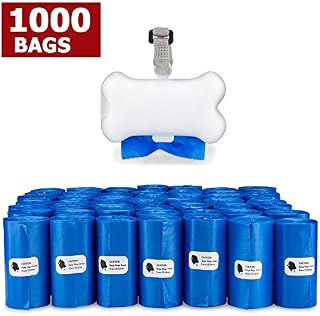Gorilla Supply Dog Waste Bags with Patented Dispenser and Leash Tie, Blue, Unscented