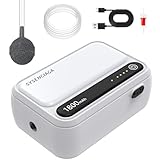 Aquarium Air Pump-Portable Air Pump for Outdoor Fishing, Rechargeable Aerator for Bait Bucket & Backup for Aquarium Fish Tank, Battery Powered Bubbler (1 Outlet 1800mAh)