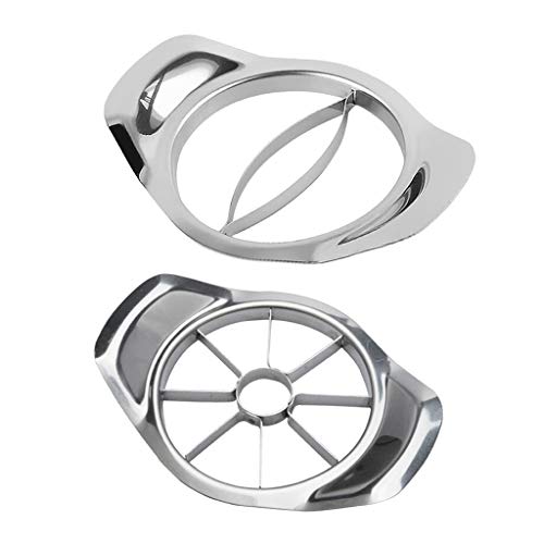 2x Fruta De Maçã Inoxidável Maçã Fácil Corte Slicer Cortador