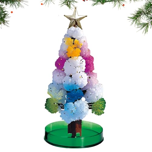 Pequena árvore de Natal, árvore de Natal mágica em crescimento, árvore de papel mágico, árvore de Natal pequena, mini árvore de Natal, brinquedos de Natal, kits de ciência e brinquedos guia de