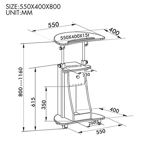 Chariot pour ordinateur portable réglable et pivotant pour optimiser l'espace