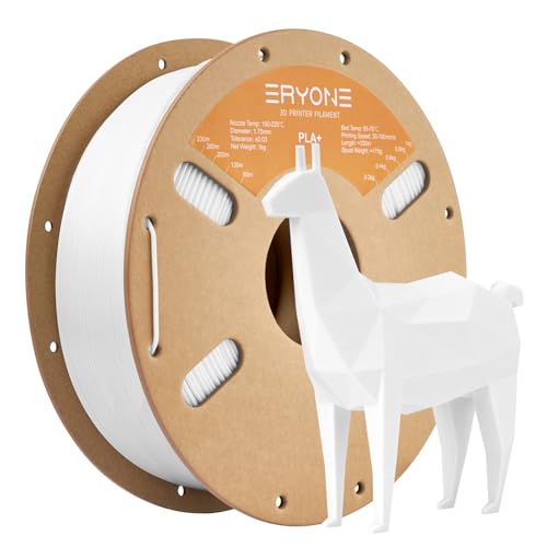 Image of ERYONE PLA Plus Filament 1.75mm + /-0.03mm, 3D Printer Filament PLA+,Tougher and Stronger, 1kg(2.2LBS) /Spool, White