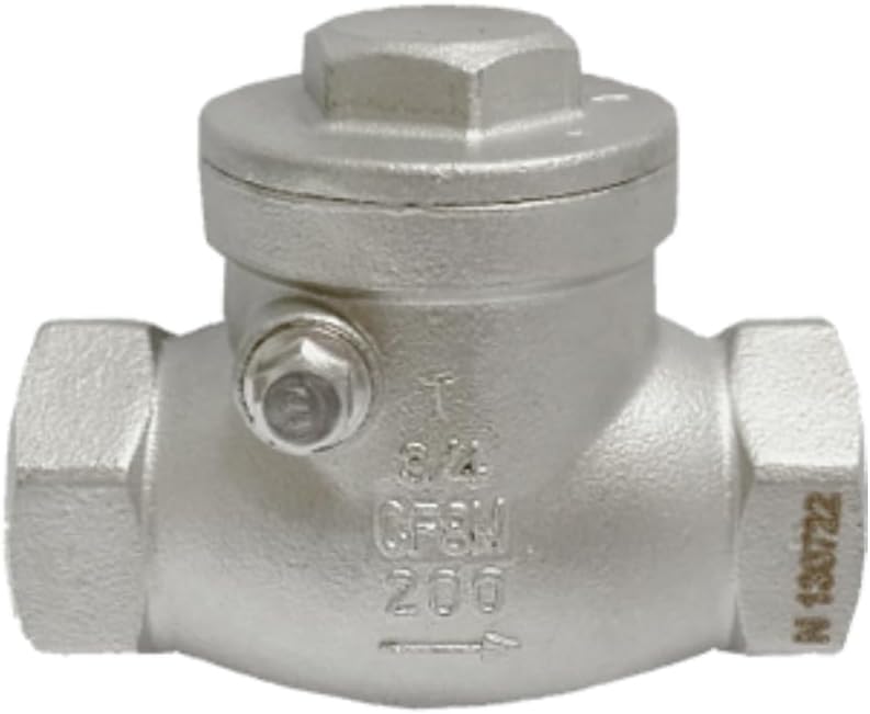 AF Hydro Stainless Steel SS316 Swing Check Valve Low Pressure Valve, 1 1/4" NPT, up to 200 PSI, Non-Return Valve with Metal Seat for General Water, Oil, and Gas