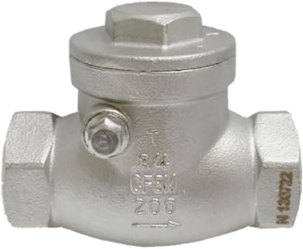 AF Hydro Stainless Steel SS316 Swing Check Valve Low Pressure Valve, 1/4" NPT, up to 200 PSI, Non-Return Valve with Metal Seat for General Water, Oil, and Gas