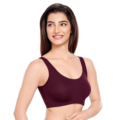 Image of juliet Non Padded Full Coverage Sports Bra for Women | Slip on Bra | Low Impact High Coverage Wireless Support Sports Bra JS 90