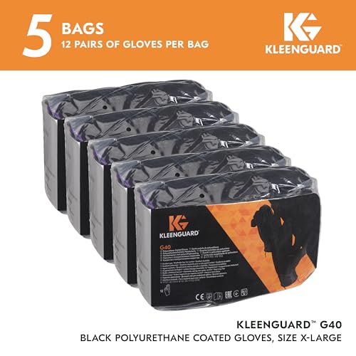 Image of KLEENGUARD G40 Polyurethane Coated Gloves,High Dexterity, Black, 12 Pairs /Bag, 5 Bags /Case