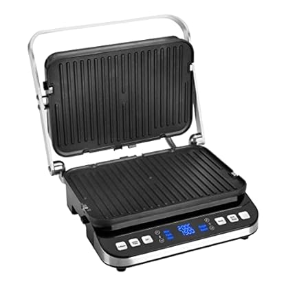 Ultratec 2in1 Kontaktgrill und Tischgrill in einem, 6 Automatikprogramme, separat beheizbare Grillplatten, farbige…