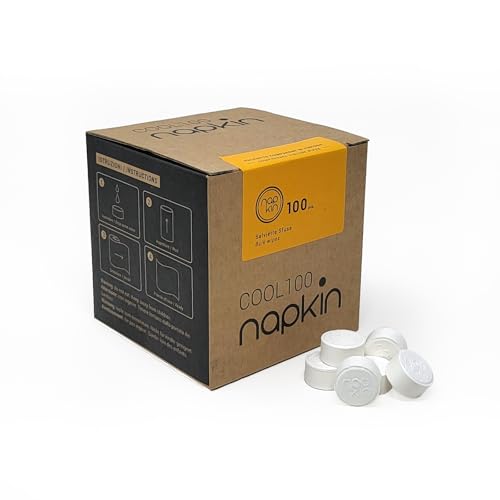 Napkin® Cool 100 – Salviette Compresse in 100% Viscosa purissima, anallergiche - Biodegradabili al 100% - Conf. 100pz - Prodotto che rispetta l'ambiente