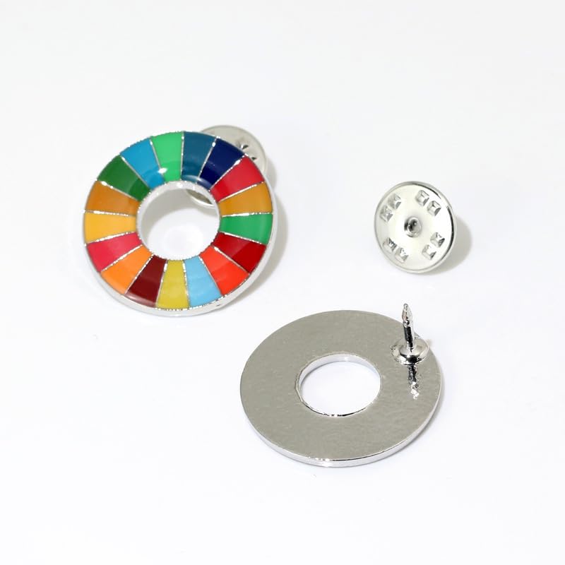 Image of BaronHong Sustainable Development Goals Brooch,United Nations SDGs Pin Badge,Rainbow Lapel Pin,Enamel Pin Decoration