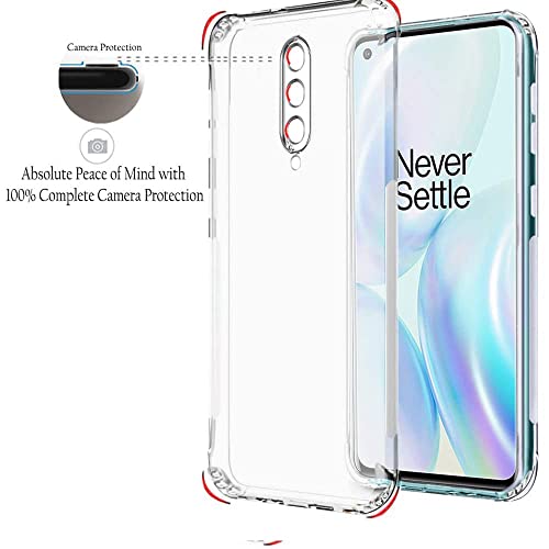 Image of TheGiftKart Crystal Clear Back Cover Case for OnePlus 8 | Raised Bumps for Camera & Screen Protection | Ultra Clear Soft Silicone Back Cover Case for OnePlus 8 (TPU, Transparent)