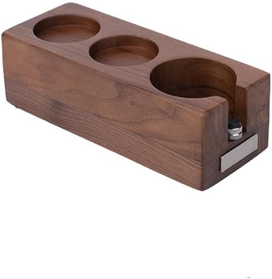 Manual Tamping Station Tamper Holder Accessories Anti-Slip Tools 3 Holes Wood Coffee Filter for Barista