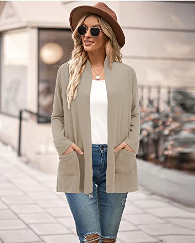 Image of ULTRANICE Cardigan Sweaters Womens Fashion 2025 Spring Lightweight Long Sleeve Casual Tops Clothes Outfits with Pockets