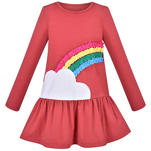 Image of Sunny Fashion Girls Outfit Set 2 Piece Cotton Heart Casual Dresss Top Pants
