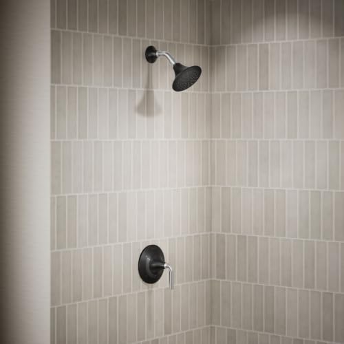 Kohler, TS27420-4G-CBL, Tone Shower Only Trim Package con cabezal de ducha de función única 1.75 GPM, Cromado Pulido con Negro Mate miniatura 2