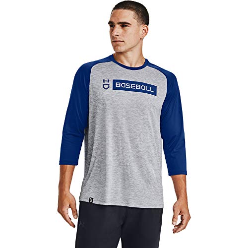T-shirt Under Armour Men's Utility 3/4 20 gris acier et bleu en taille S