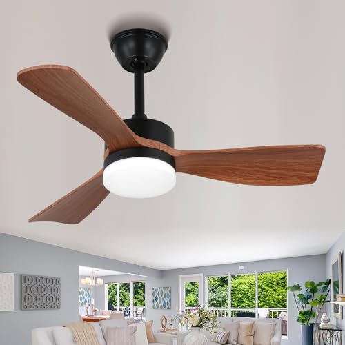Cainjiazh Ventilatori da soffitto con luci e telecomando, ventilatore da soffitto a basso profilo...