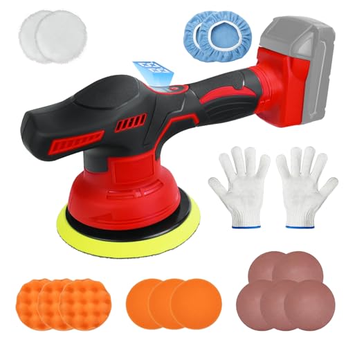 Cordless Car Buffer Polisher for Milwaukee 18V Battery，5000 RPM , 8 Variable Speed Cordless Polisher and Polisher Kit, 150mm Base for Car Detailing/Polishing/Waxing/Scratch Removing(No Battery)