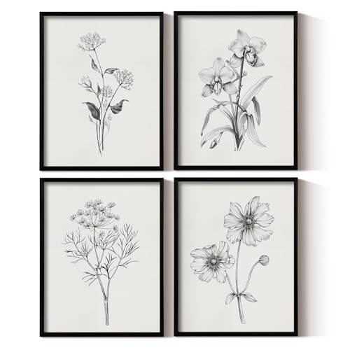 ARPEOTCY Vintage Metal Framed Canvas Wall Art, Rustic Black and
