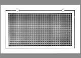 30' x 20' Cube Core Eggcrate Return Air Filter Grille for 1' Filter - Aluminum - White [Outer...