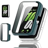 【フルカバー保護】BOOLINN Huawei Band 11/11 Pro ケース 対応 Huawei Band 11 専用 保護ケース 超薄型 PC+ガラス素材 高透過率 高耐久 防塵・防傷 耐衝撃 充電の利便性（改良済み）保護ケースを外すことなく直接充電 for ファーウェイバンド11 カバー（グリーン）