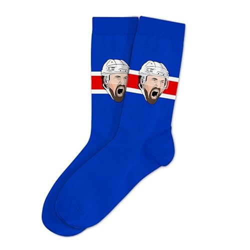 Major League Socks - Hockey Socks for Men & Women, Collectible NHL Team New York Rangers Fans of CHRIS KREIDER, Merchandise Gift for Sports Enthusiasts on All Occasions, Hockey Socks Adult - Size 7-13