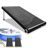 LZQ Poolheizung Solar Sonnenkollektor Solarheizung Pool 15L Kollektorwasserinhalt Anschluss Ø 50mm für Warmwasser Schwimmbad Gartendusche Pool Dusche Schwarz, 111,5 x 66 x 6,5 cm