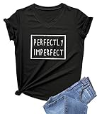 DANVOUY Womens Causal Short Sleeve V-Neck T-Shirt Graphic Tees Black Large