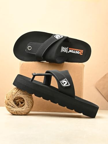 DOCTOR HEALTH SUPER SOFT Men's Black Flip Flops - Image 5