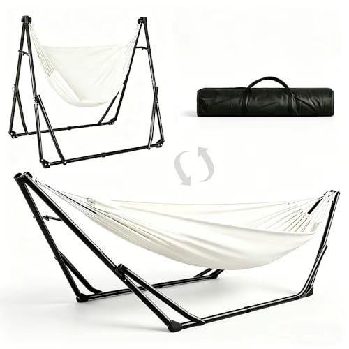 2-in-1 Kids Hammock Chair with Stand Foldable Steel Frame Holds 220 LBS