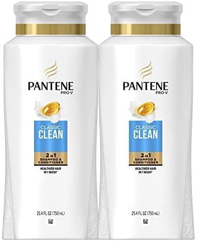 Pantene Classic Clean 2 in 1 Shampoo and Conditioner 25.4 Fl Oz (Pack of 2)